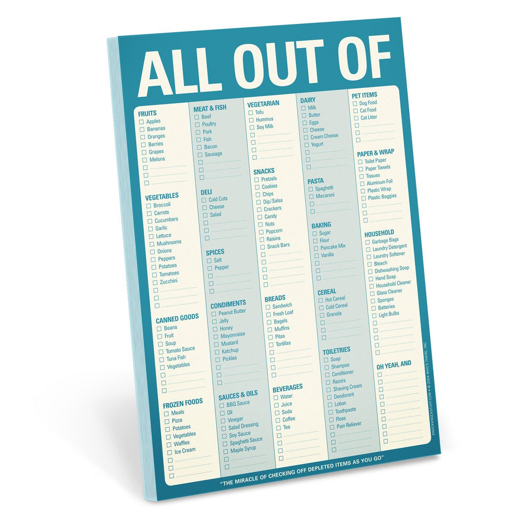 All Out Of Note Pad by Knock Knock