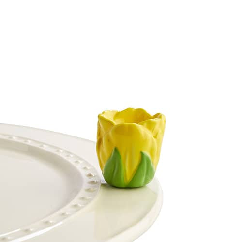 Tiptoe Thru 'Em Yellow Tulip Mini Knob by Nora Fleming