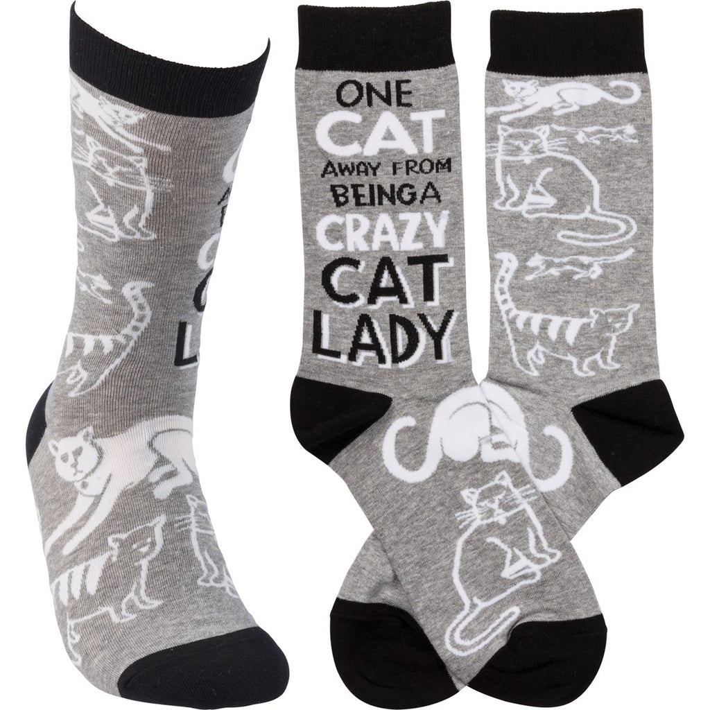 Crazy Cat Lady Socks by Primitives By Kathy