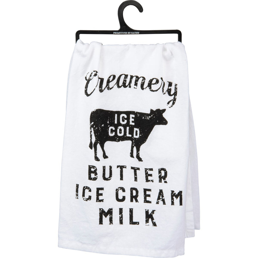 Creamery Butter Ice Cream Milk Dish Towel by Primitives By Kat