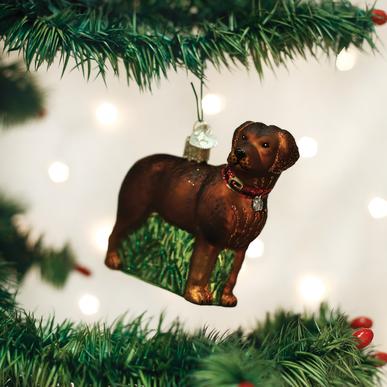 Standing Chocolate Lab Ornament  Old World Christmas   