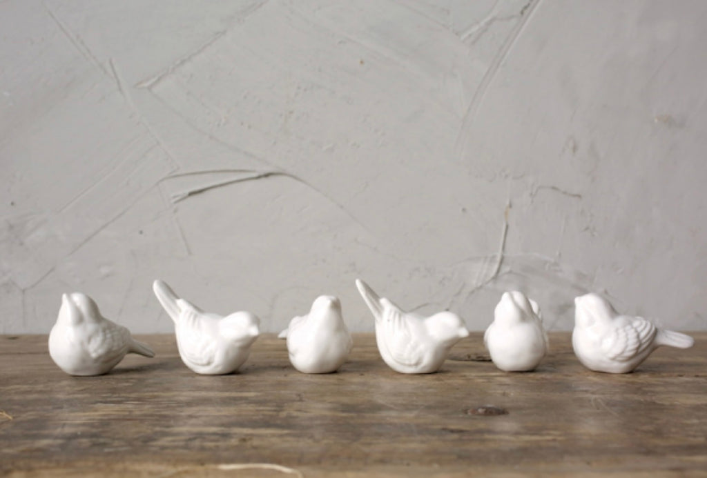 White Ceramic Bunnies/Birds Sets  Creative Co-Op Birds  