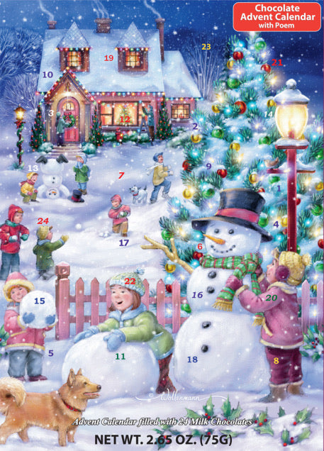 Chocolate Filled Advent Calendars  Vermont Christmas Company Snowman Celebration  