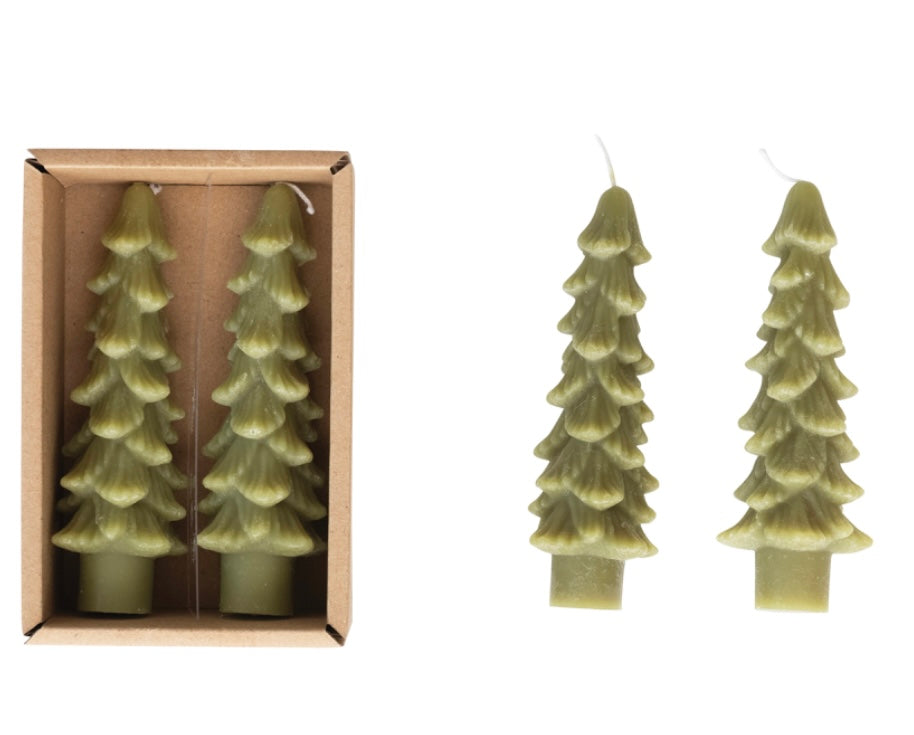 Tree Shaped Taper Candles  Creative Co-Op Cedar 5" 