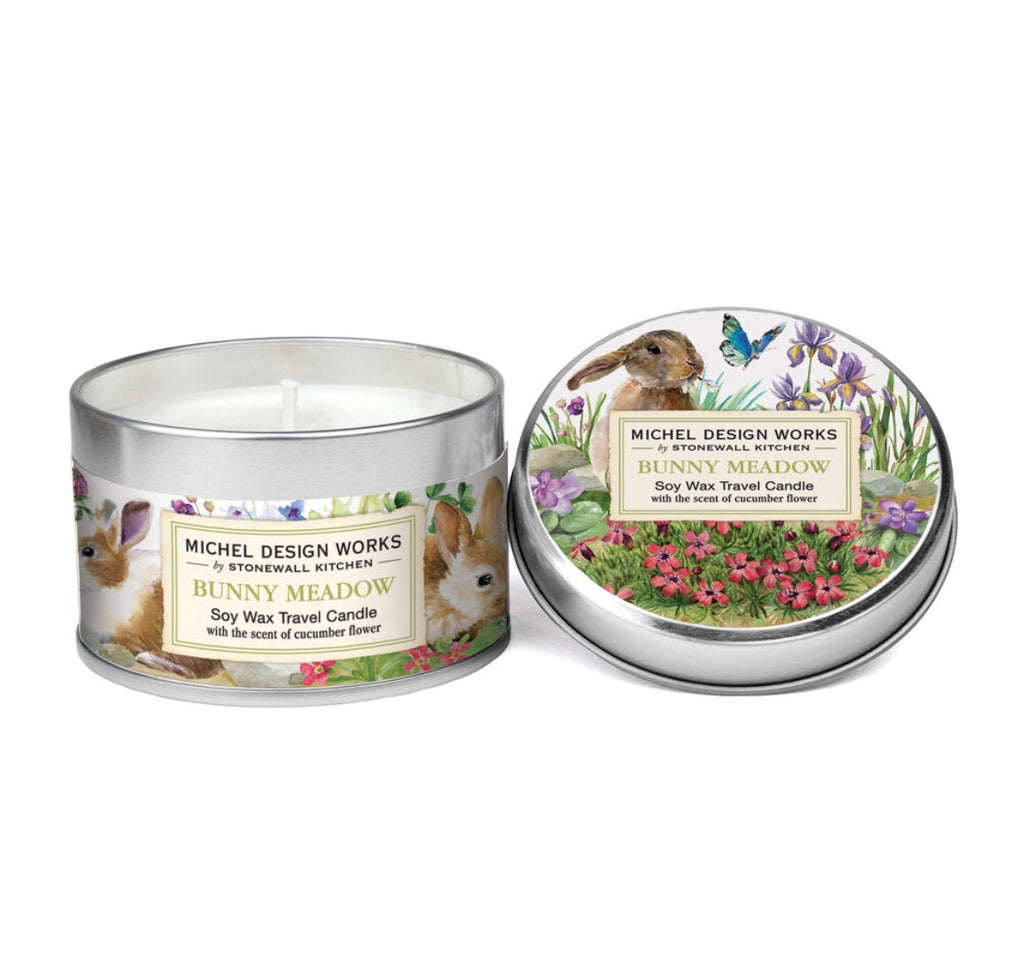 Bunny Meadow Hand Soap & Candle  Michel Travel Candle  