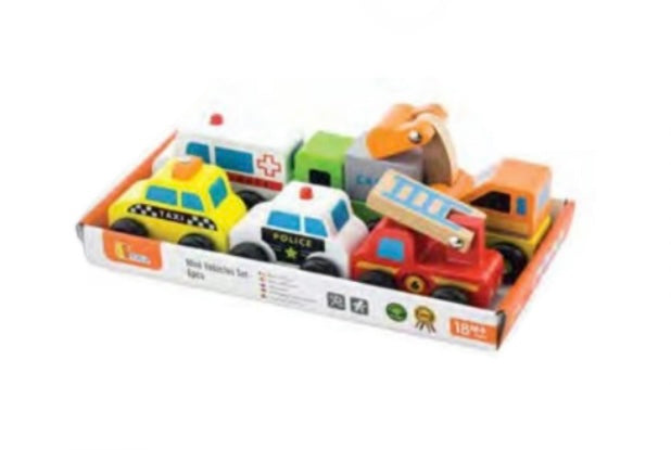 Wooden Mini Vehicle 6pc Set  Original Toy Co   