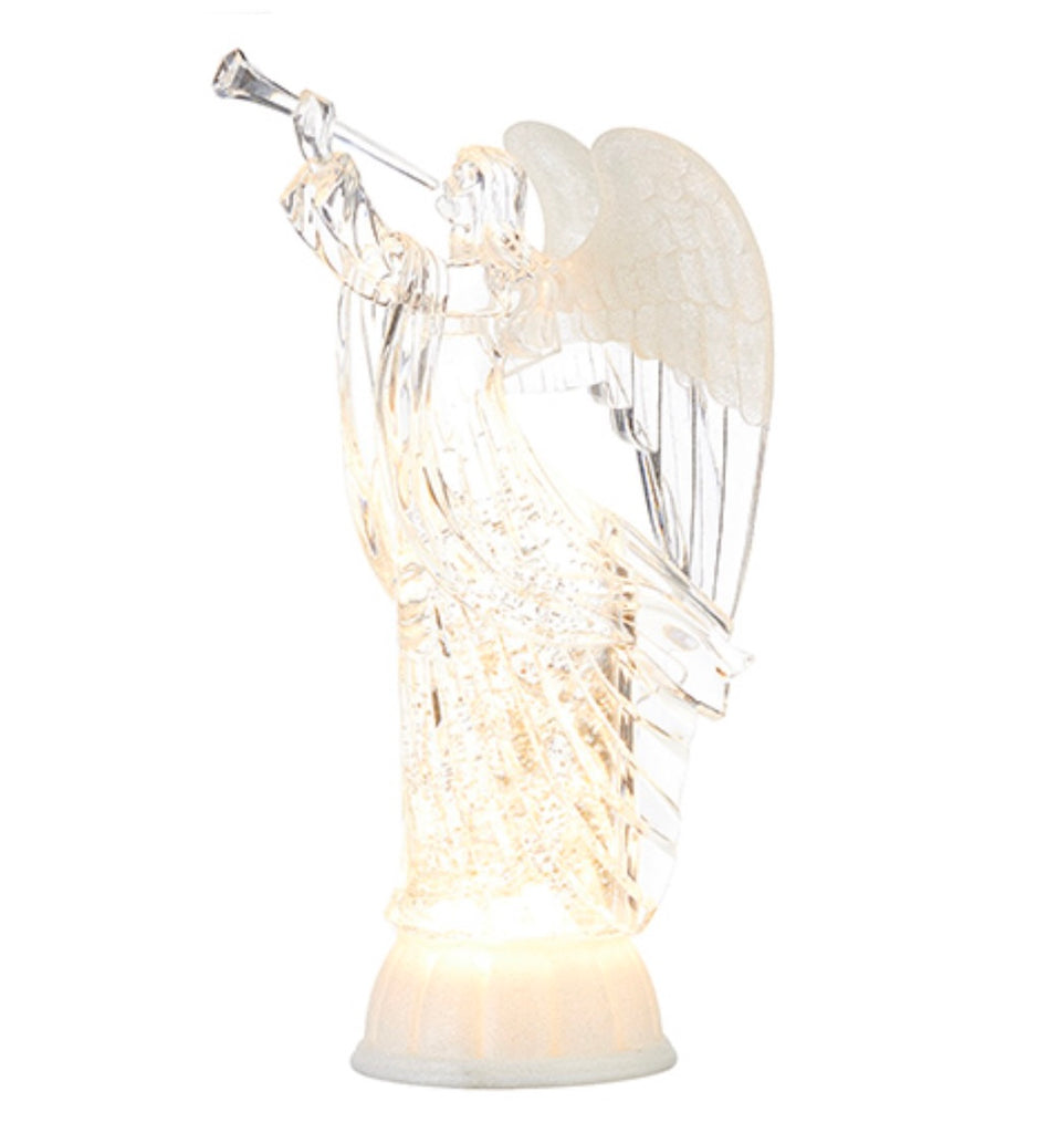 Lit Swirling Glitter Angel with Trumpet  Raz   