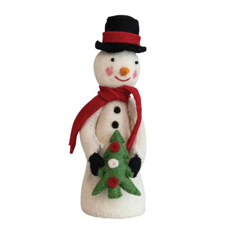 Wool Felt Snowman  Creative Co-Op   