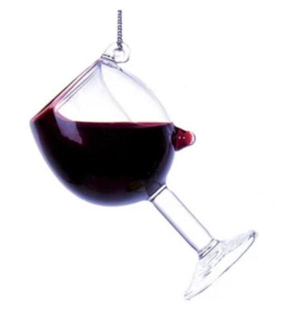 Wine Glass Personalized Ornament  Kurt Adler Red Wine - Tall Bowl  