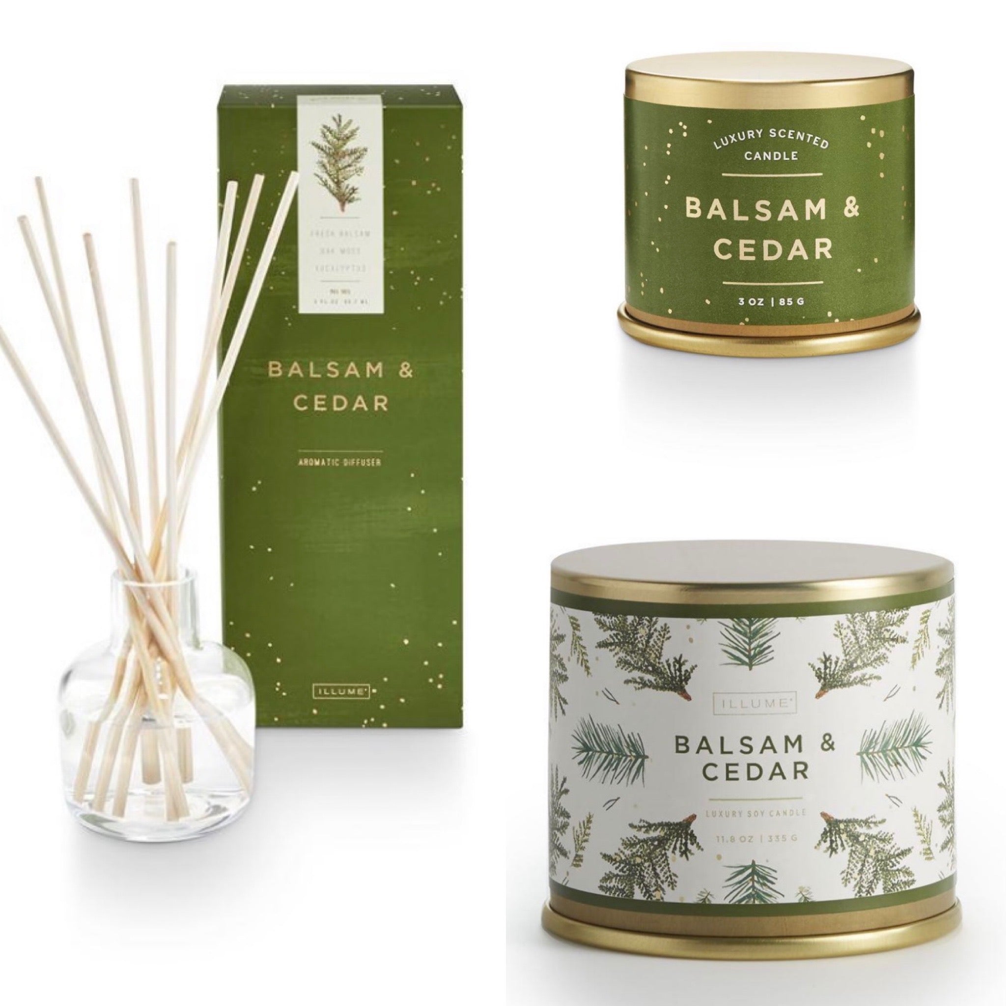 Balsam and Cedar Candles and Diffuser – General Store of Minnetonka
