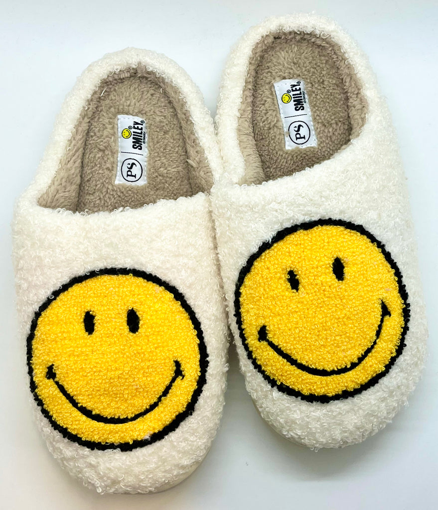 Smiley Slippers  Pretty Simple White S  