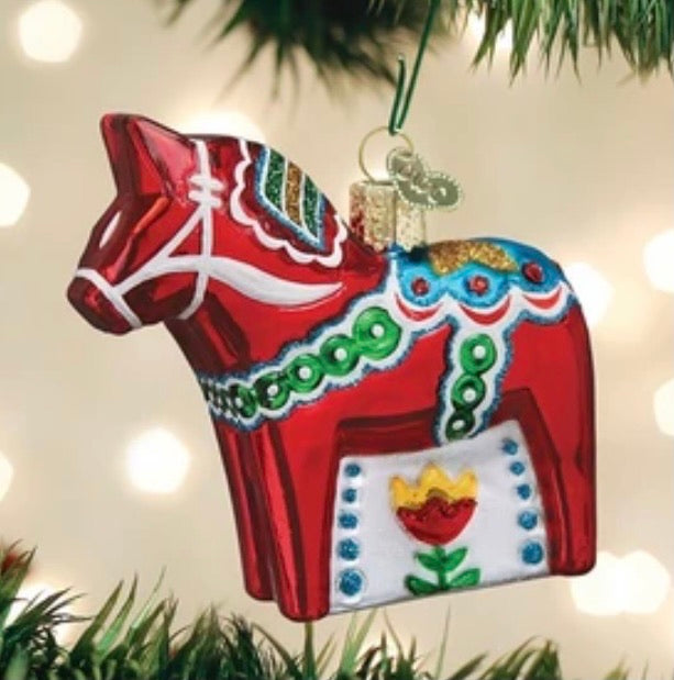 Swedish Dala Horse Ornament  Old World Christmas   