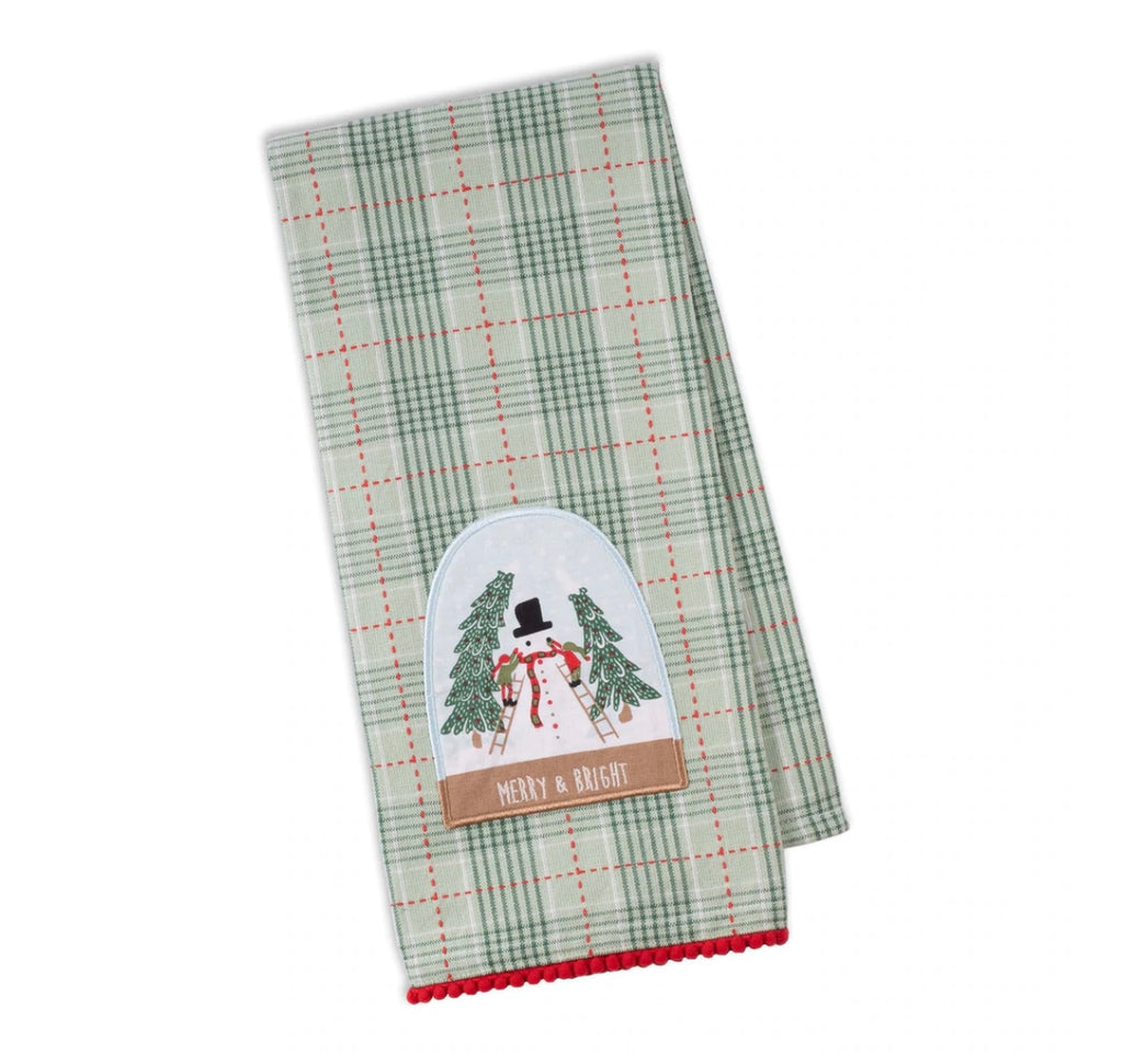 Holiday Dish Towels  DII Snowman Snowglobe  