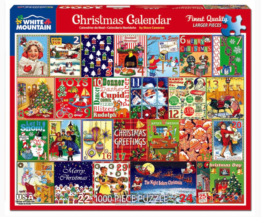 Christmas Calendar 1000 Piece Puzzle  White Mountain Puzzles   