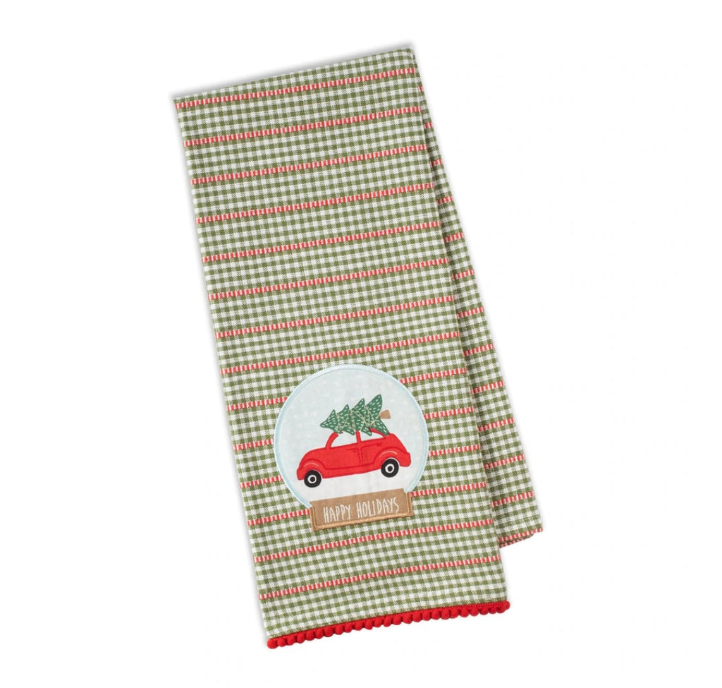 Holiday Dish Towels  DII Christmas Car Snowglobe  