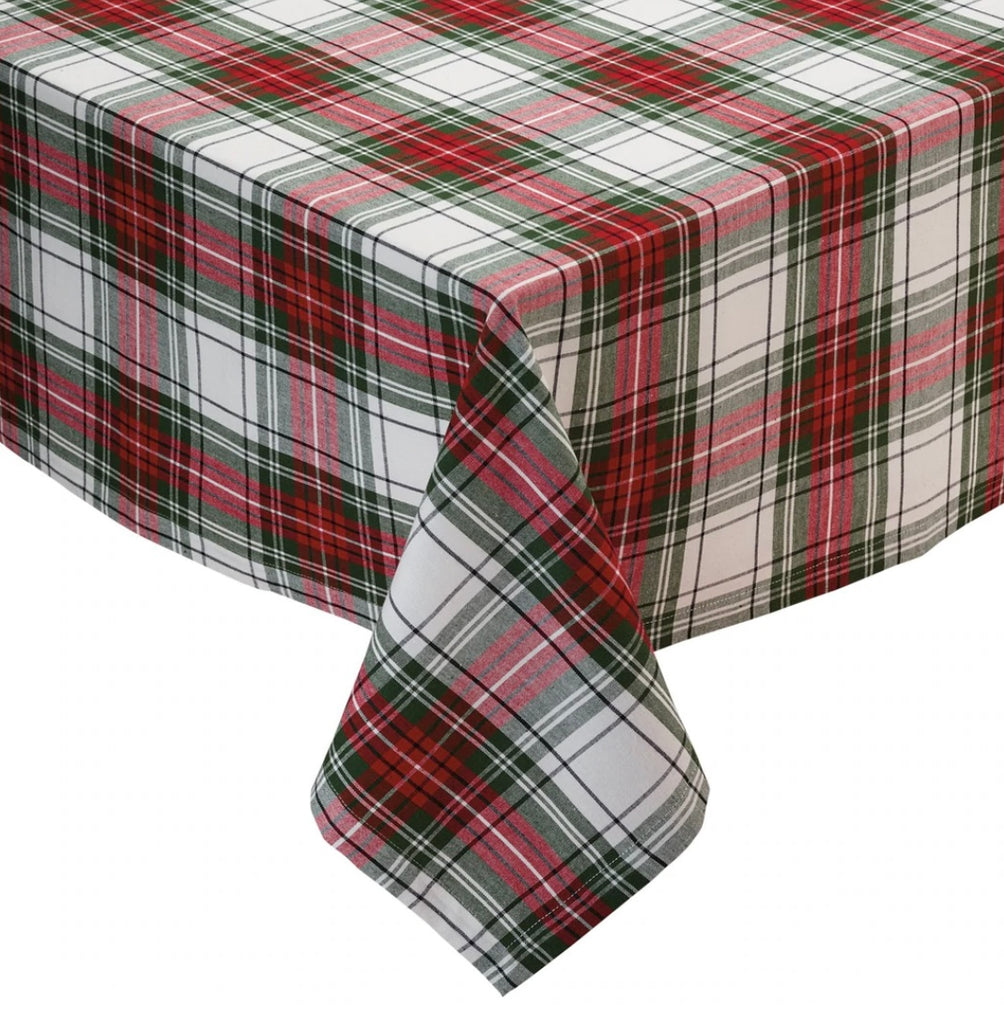 Christmas Plaid Linens  DII Table Cloth 60x84  