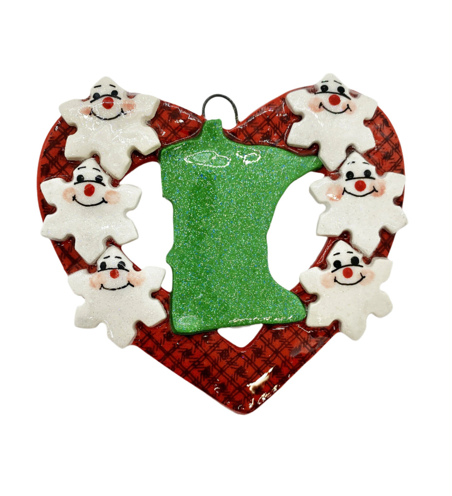 Minnesota Family Personalized Dough Ornament  Anything Doughs Family of 6  