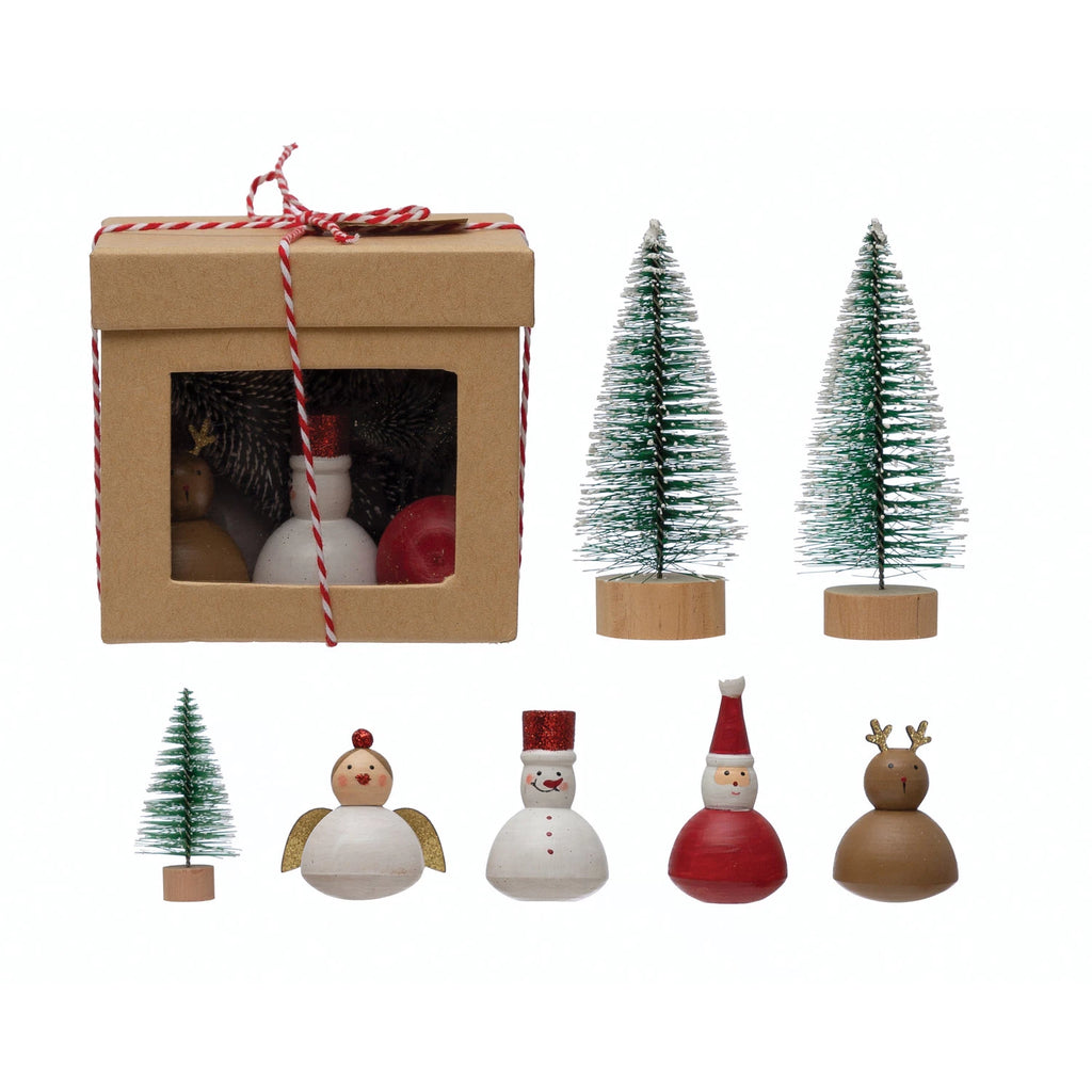 Christmas Kit (Figures w/ Trees)  Creative Co-Op   