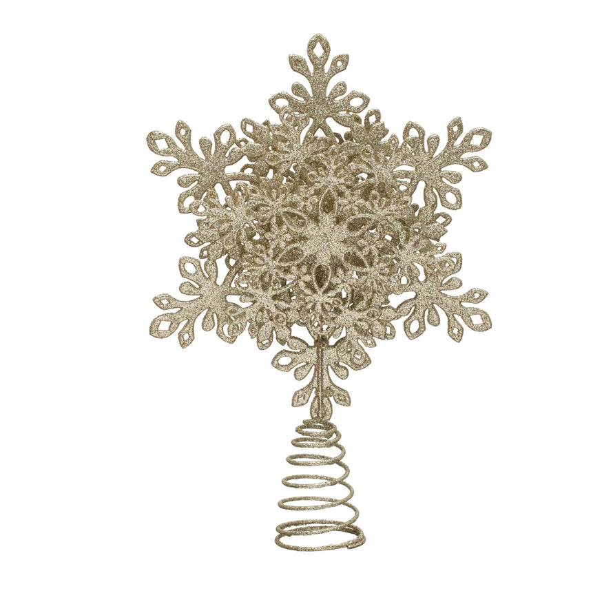 Champagne Glitter Star Tree Topper  Creative Co-Op   